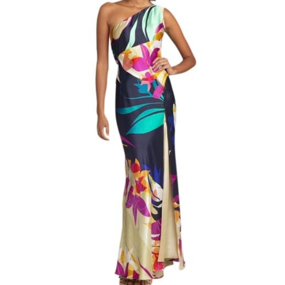 Vintage Multicolor Floral Maxi Dress